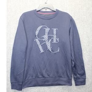 Carolina Herrera Sweatshirt Medium Navy Logo Embroidered